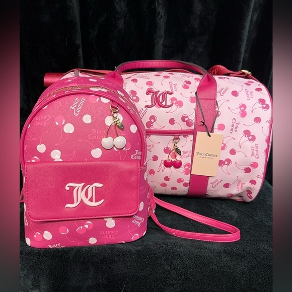 ??Juicy Couture Raspberry Cherry Print Backpack??NWT